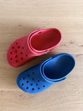 CROCS Kids' Red and Blue Classic Clogs
